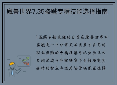 魔兽世界7.35盗贼专精技能选择指南